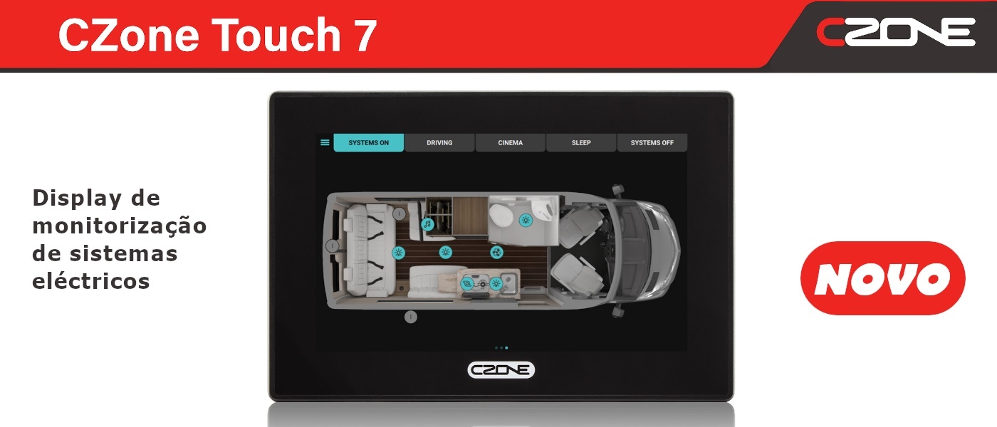 Novo display Touch 7 da CZone com processador ultrarrápido