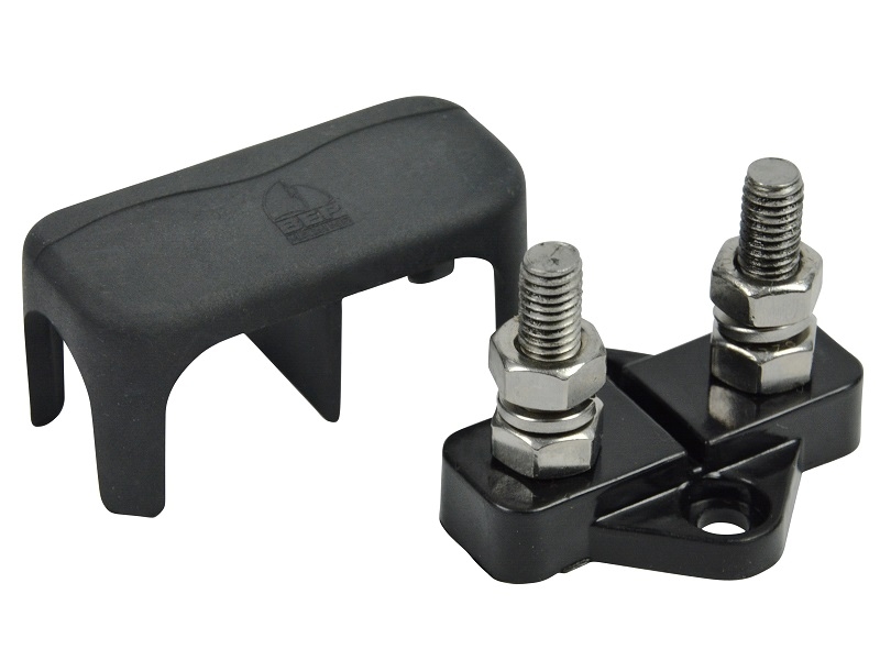 IS-6MM-2/DSP - Terminal Isolado Duplo 6mm - Preto Negativo - c/ Tampa