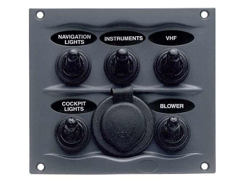900-5WPS –  5x Switches Waterproof Panel & 12V Socket