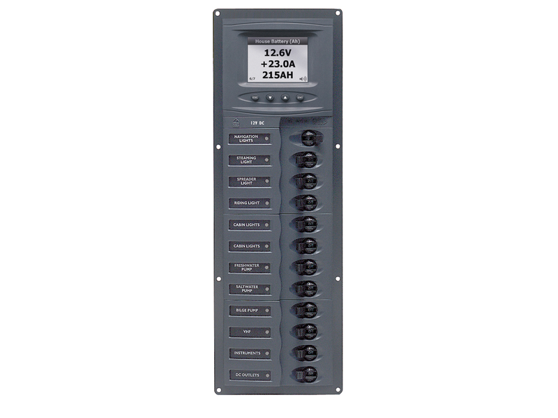902V-DCSM – Vertical DC Panel - 12-Way – Digital Meter