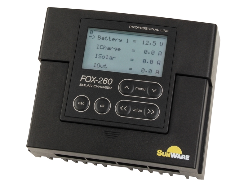 FOX-260 Solar Charge Controller w/ LCD Display