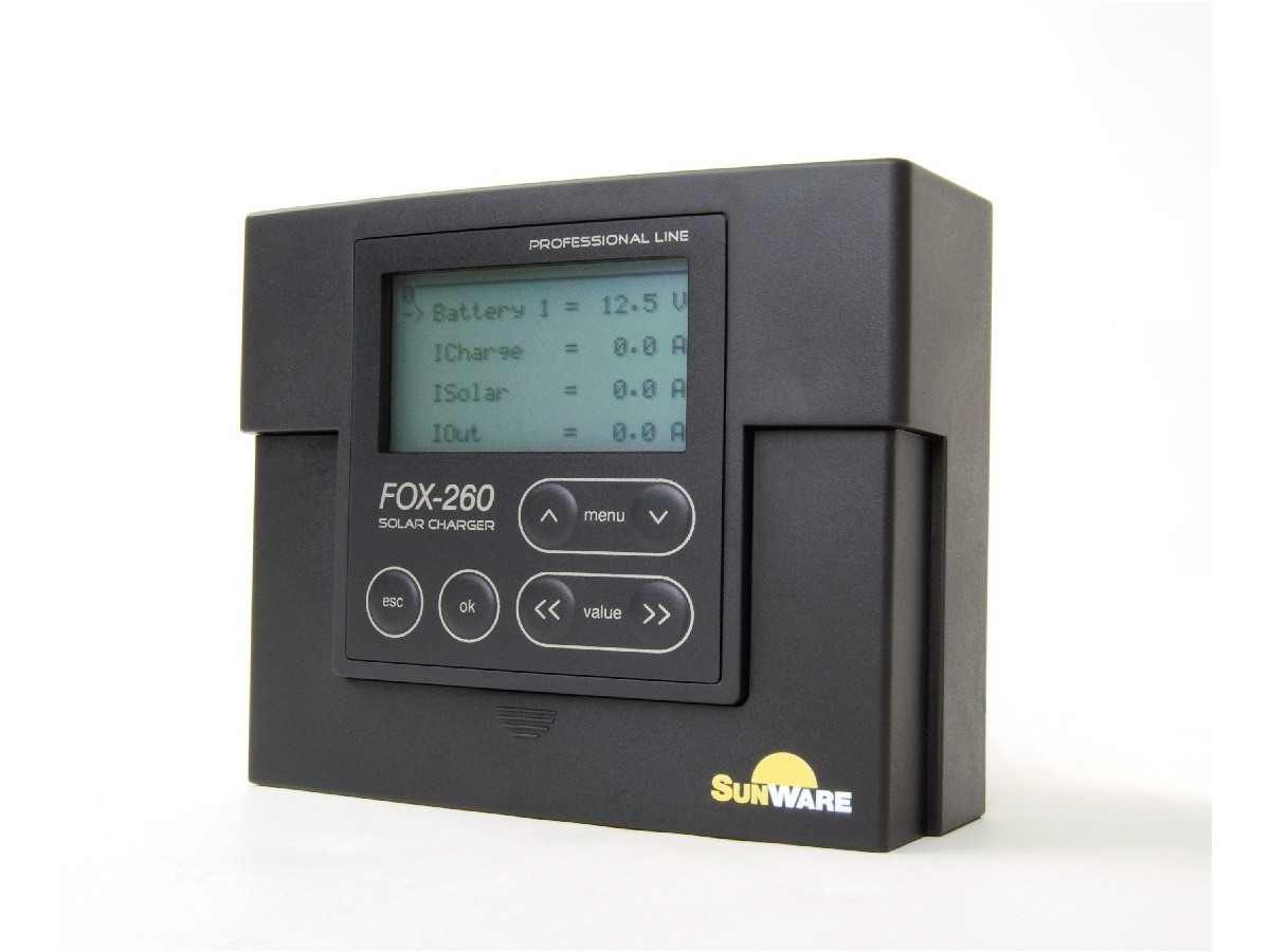FOX-260 Solar Charge Controller w/ LCD Display - NautiRadar - Marine ...