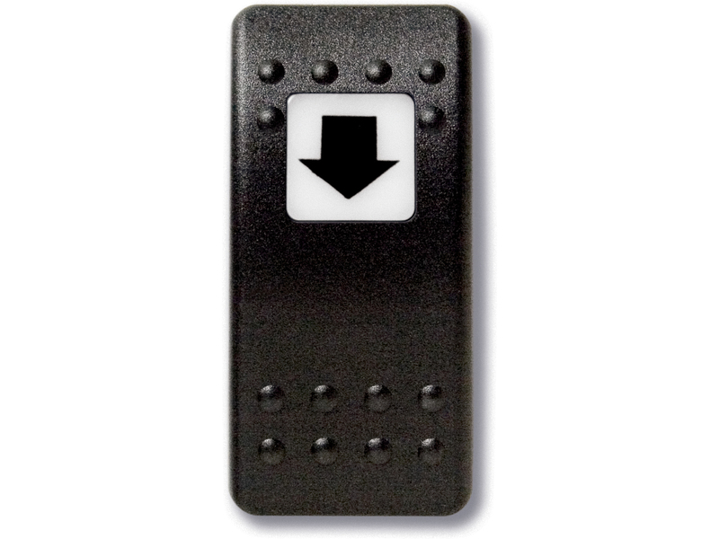 Botão estanque com legenda (pictograma) - seta (para baixo).