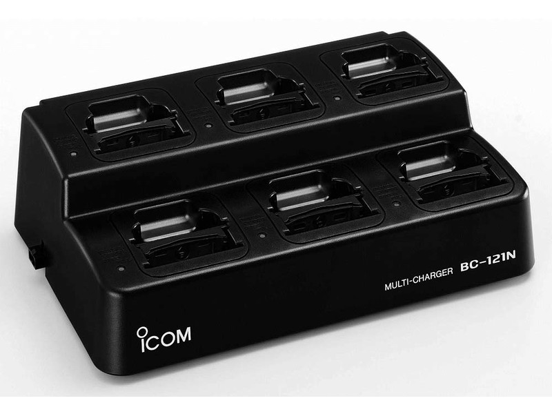 Carregador múltiplo rápido de mesa de 6 unidades. Necessita BC-157 e 6 adaptadores AD-100