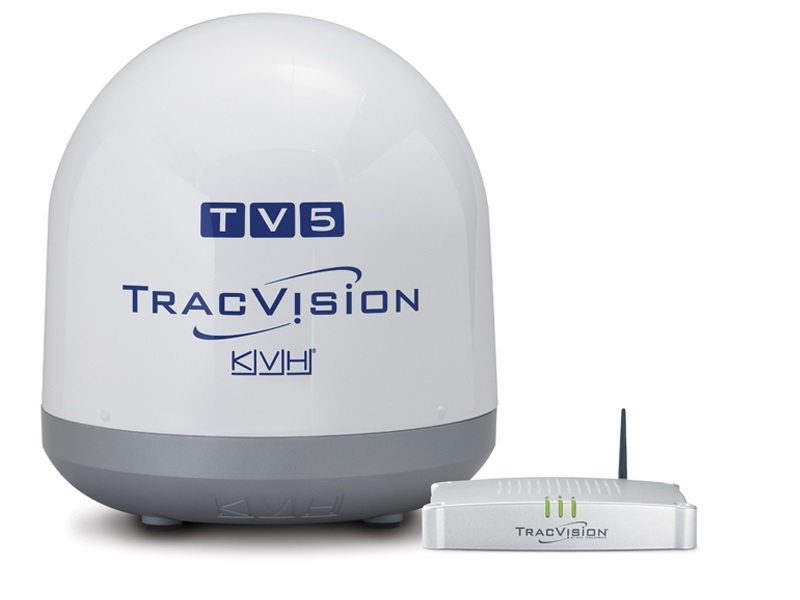 TracVision TV5 - Maritime Satellite TV Antenna w/ TV-Hub & LNB Quad, Auto Skew