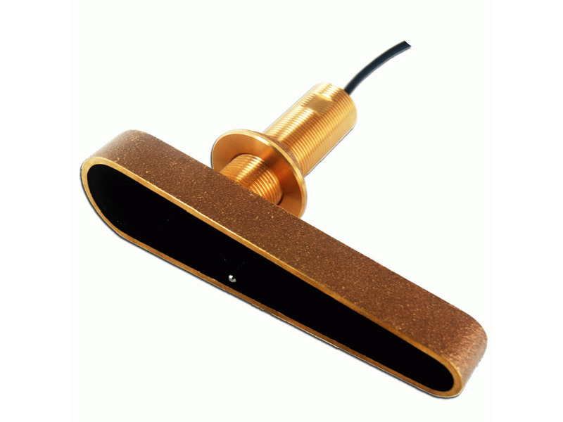 CPT-120 Transdutor CHIRP em bronze passa casco, com Prof. & Temp, de ligação direta a CP100 & displays ax8 com 10m cabo