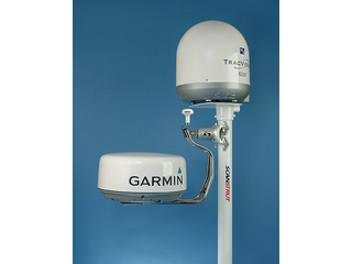 DLMP1-45 Self Levelling Radar Mount – Dual Pole for 2kw & 4kw Raymarine/Garmin & 40cm satcom/tv ...