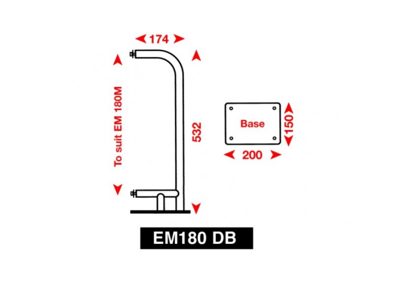 Suporte de superfície para refletor de radar EM180
