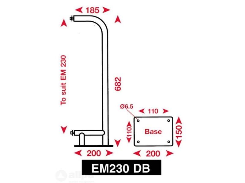 Suporte de superfície para refletor de radar EM230