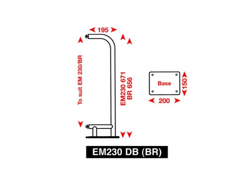 Suporte de superfície para refletor de radar EM230BR