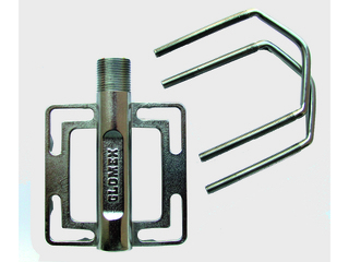 V9171 - Suporte em aço inox electro polido p/aplicação vertical ou horizontal em tubo de 22mm ou 28mm de diâmetro