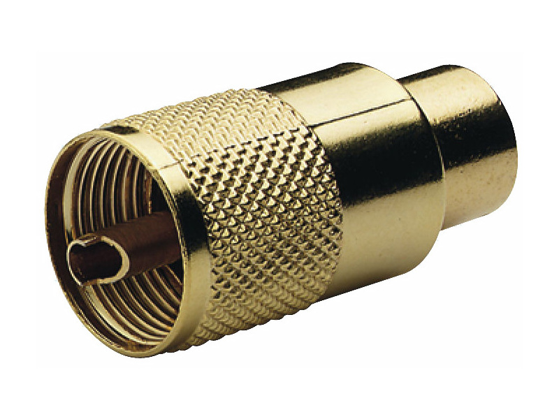 RA131GOLD - Gold Plated PL259 Male Connector for RG213/U Cable (VHF)