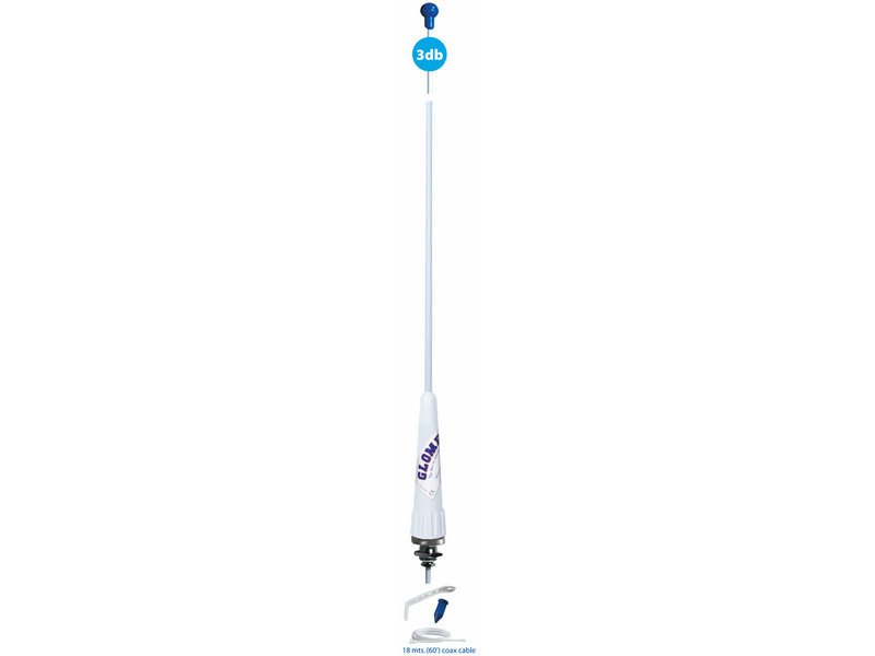 Antena de VHF  - RA106GRPSB18 - em fibra de vidro para Veleiros para montagem no mastro