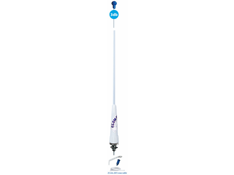 Antena de VHF  - RA106GRPSB25 - em fibra de vidro para Veleiros para montagem no mastro