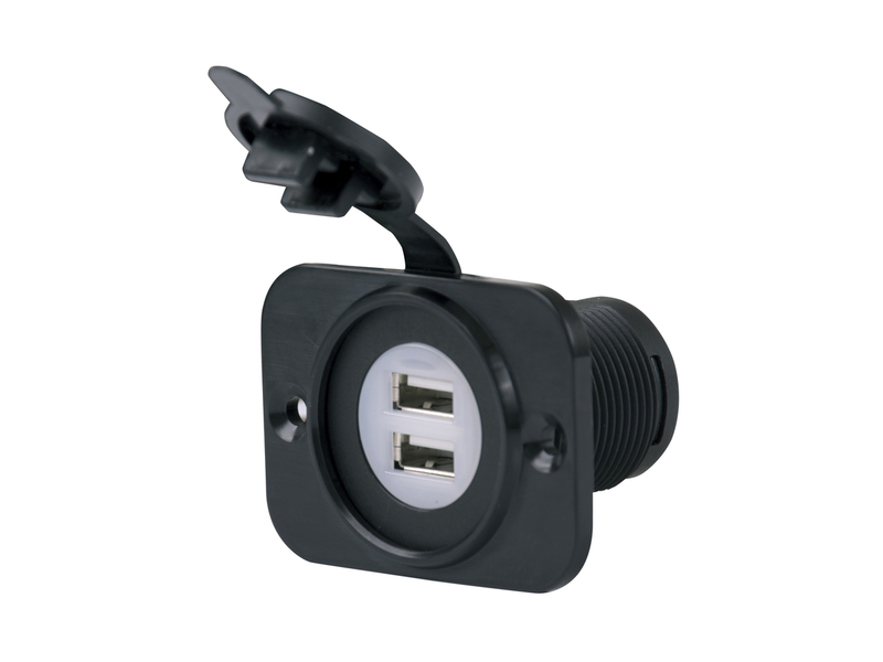12VDUSB Dual USB Charger Receptacle 12-24V