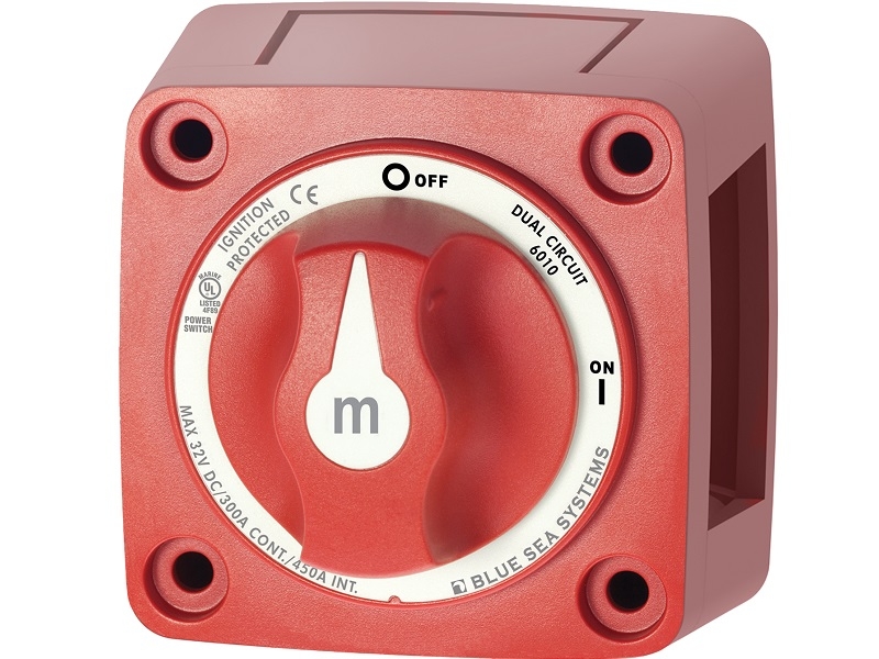 6010 - m-Series Mini Dual Circuit Battery Switch - Red