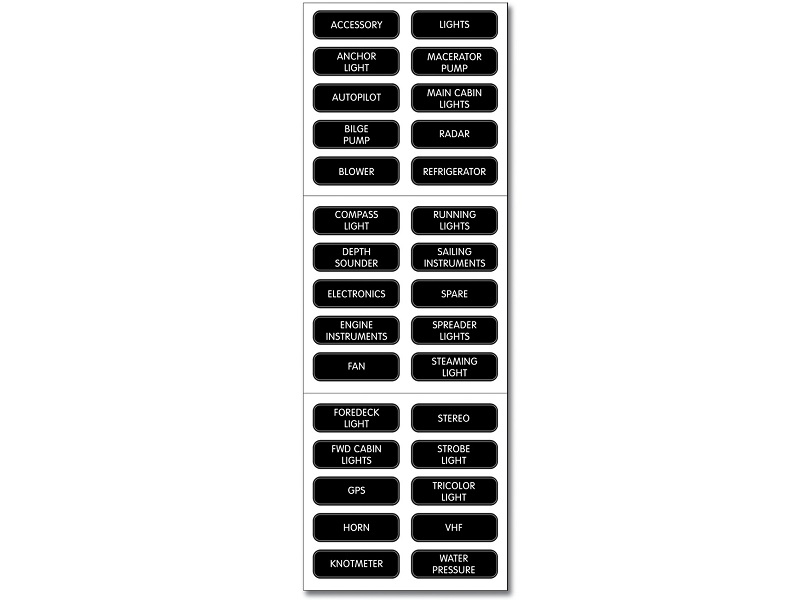 8030 - Basic DC Panel Label Set - 30 Labels