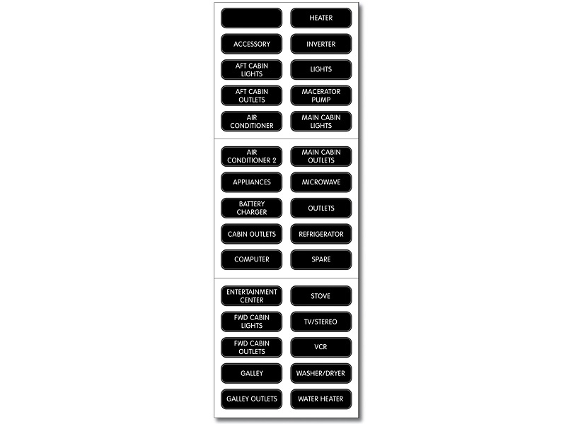 8031 - Basic AC Panel Label Set - 30 Labels