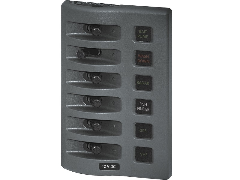 4306 - WeatherDeck® 12V DC Waterproof Fuse Panel - Gray 6 Positions