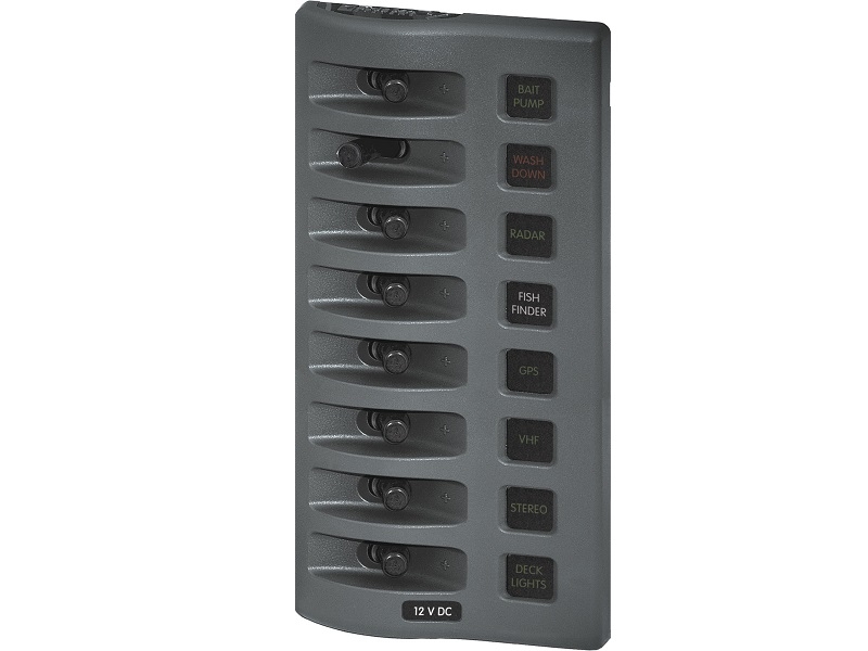 4308 - WeatherDeck® 12V DC Waterproof Fuse Panel - Gray 8 Positions
