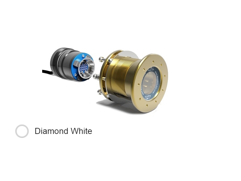 MAKO M12 IFM 12V - Luz LED Subaquática, Branco Diamante, 6.100 Lumens e Montagem Passa Casco