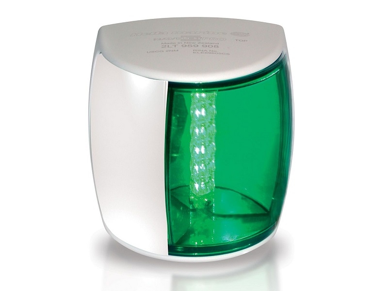 2 NM NaviLED PRO Starboard - Luz de Navegação LED Verde de Estibordo visível a 2 Milhas Náuticas, em branco