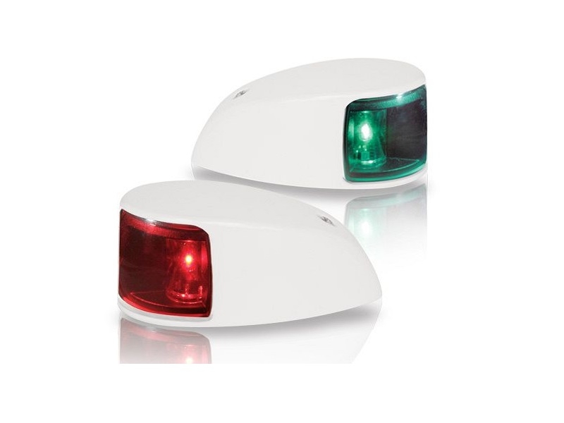 2NM NaviLED Deck Mount Port and Starboard Pair in white (colored lens)