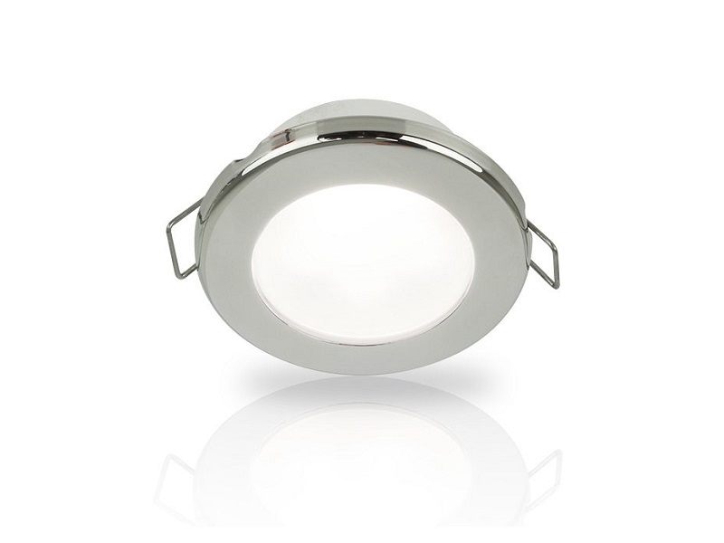 White EuroLED 75 LED – Luz LED branca de Interior e Exterior, c/ moldura de aço inox| fixação c/ clip de mola, 12V 