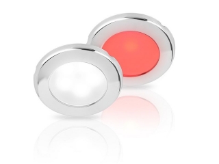 White/Red EuroLED 75 Dual Colour LED Down Lights w/ Stainless Steel Rim, Screw mount