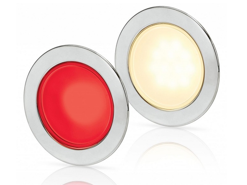 Warm White/Red EuroLED 95 Gen 2 LED – Stainless Steel Round Rim Down Lights with Spring Clips