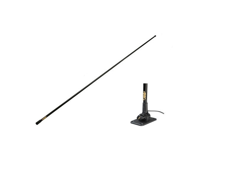 IBIZA – Antena de VHF de 3dB, 1.4m c/ 6m de cabo e suporte rebatível. Versão em preto.