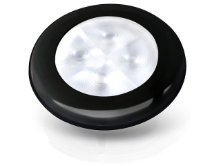 Slim Line White 12V LED Courtesy Lamp w/ round black frame