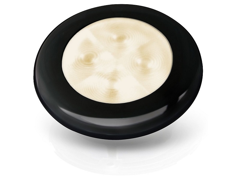 Slim Line Warm White 12V LED Courtesy Lamp w/ round black frame