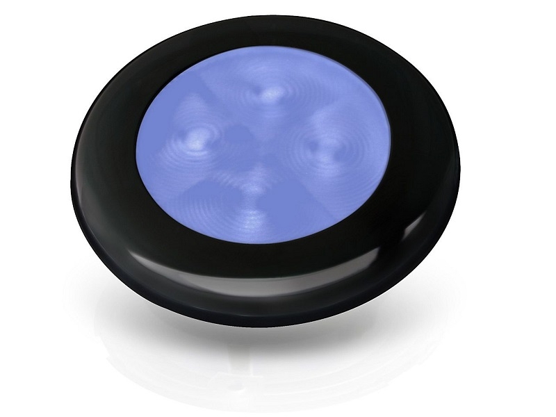Slim Line Blue 12V LED Courtesy Lamp w/ round black frame