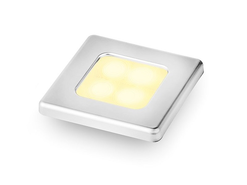 Slim Line Warm White 12V LED Courtesy Lamp w/ Stainless Steel square frame 
