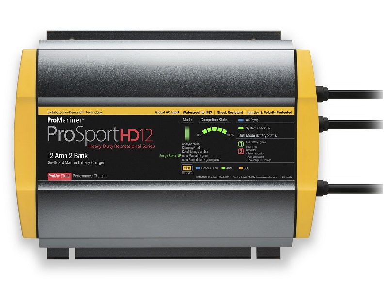 ProSportHD 12 – 12/24V| 12 A Waterproof Battery Charger – 2 Battery Bank
