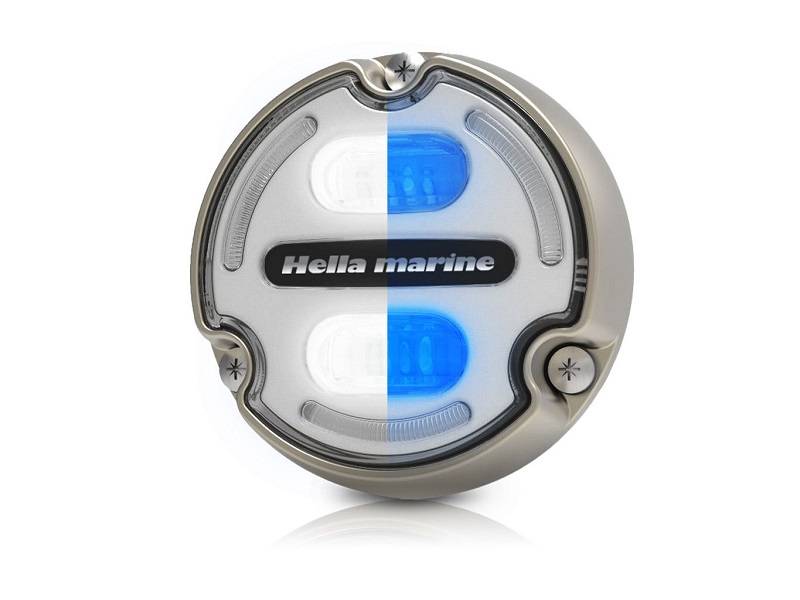 Apelo A2 Bronze White/Blue Underwater LED Light, white front face.
