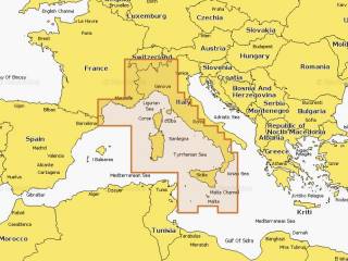 NAEU012R Navionics+ Regular – Mediterranean Sea, Central - West