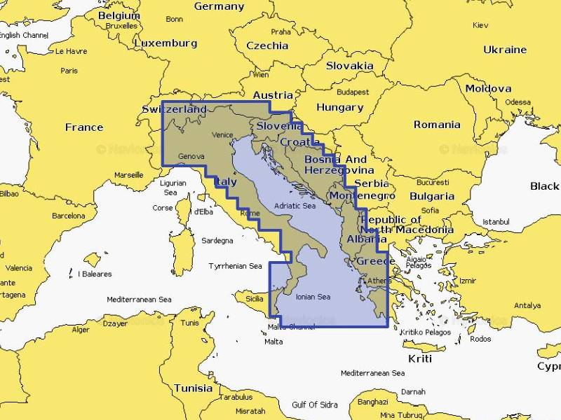 NAEU014R Carta Navionics+ Regular – Itália, Mar Adriático