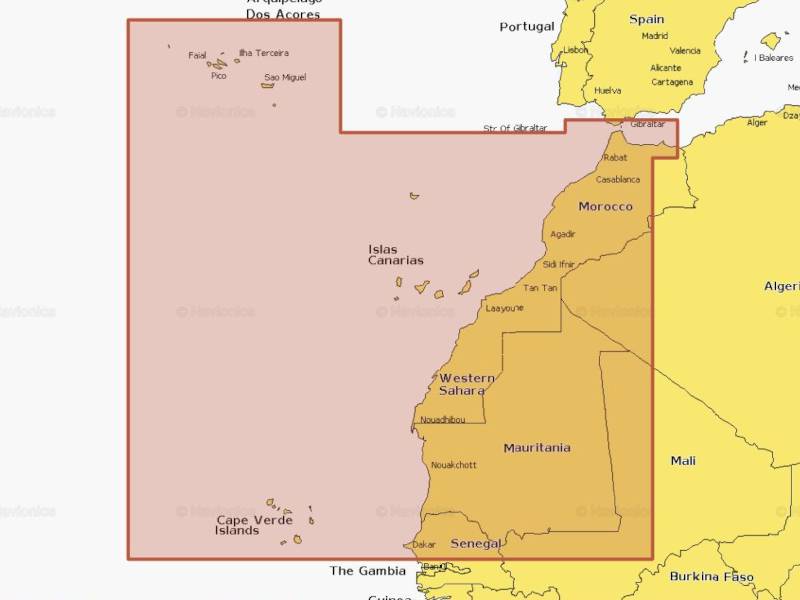 NAAF004R Carta Navionics+ Regular – África, Noroeste