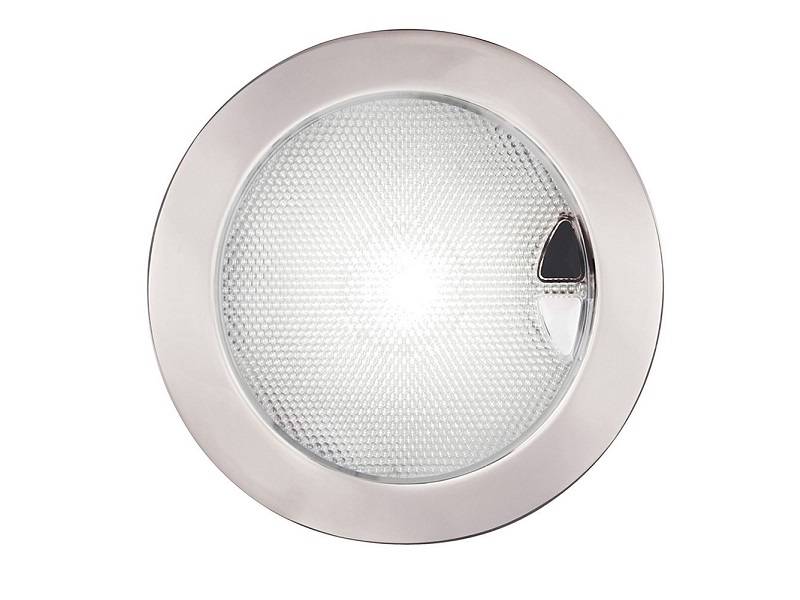 EuroLED 150-T Luz LED Branca c/ comutador e dimmer - aro aço inox