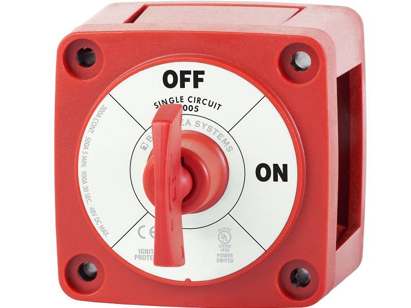 6005 m-Series Mini On-Off Battery Switch with Key – Red - 300A