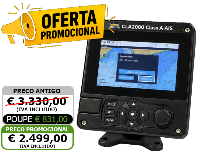 CLA2000 TRANSPONDER DE AIS CLASSE A COM ANTENA E SUPORTE